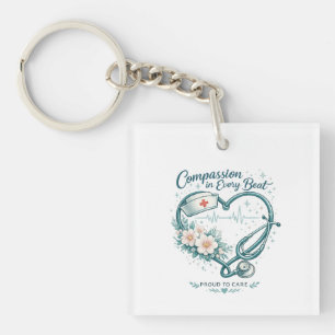 Mitgefühl in jedem Schlag - Nurse Heart Design Schlüsselanhänger