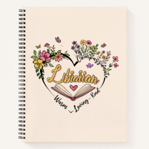 Mitgefühl Librarian - Blumenherz Design Notizbuch