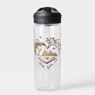 Mitgefühl Librarian - Blumenherz Design Trinkflasche