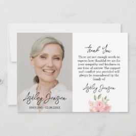 Mitgefühl-Rosen-Foto-Trauer-Dankeskarten Dankeskarte