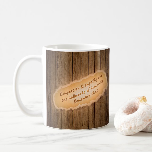 Mitgefühl und Empathie sind die Markenzeichen der  Kaffeetasse (Mit Donut)