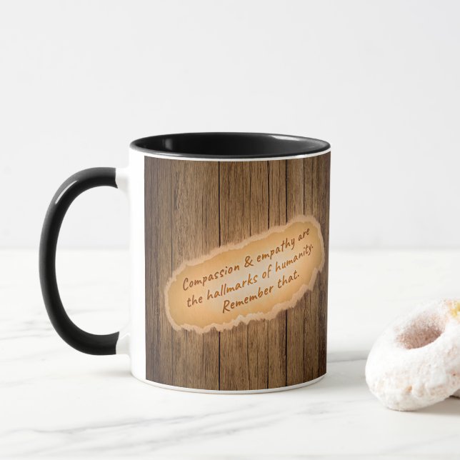Mitgefühl und Empathie sind die Markenzeichen der  Tasse (Mit Donut)