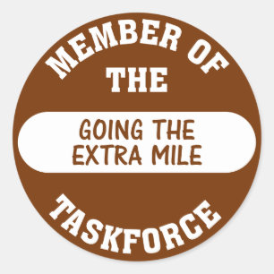 Mitglied der Task Force "Extra Mile" Runder Aufkleber