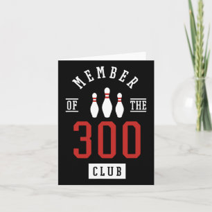 Mitglied des 300 Club Bowling Byll Strike Buttone Karte