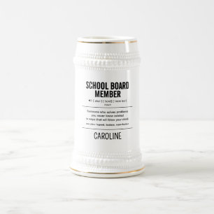 Mitglied des personalisiert School Board Funny Bierglas
