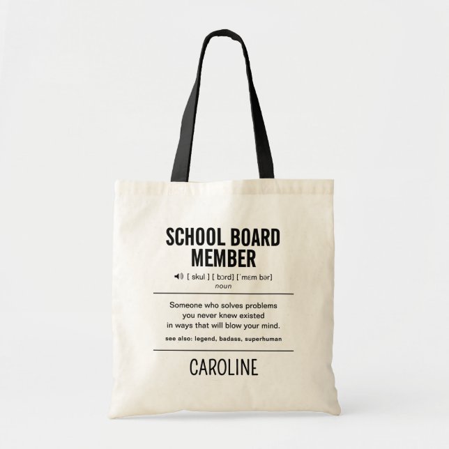 Mitglied des personalisiert School Board Funny Tragetasche (Vorne)