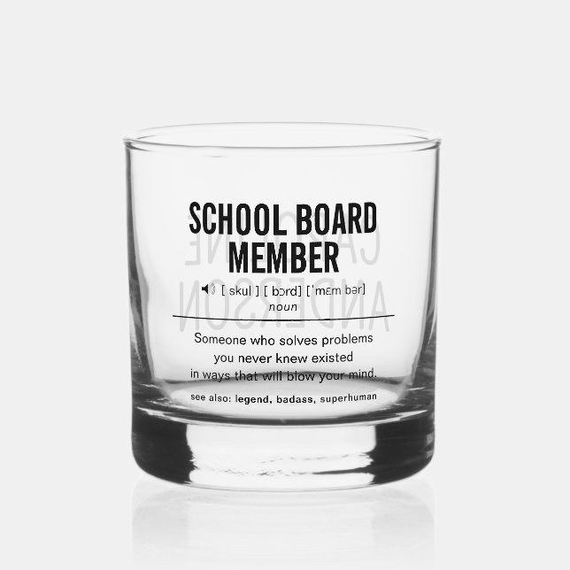 Mitglied des personalisiert School Board Funny Whiskyglas (Vorderseite)