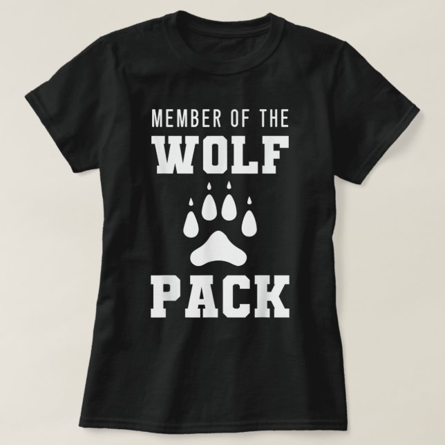 Mitglied des Wolf Pack Wolves T - Shirt (Design vorne)
