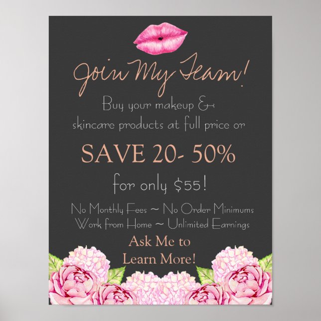 Mitglied in meinem Team - Lipsense Display-Zeichen Poster (Vorne)