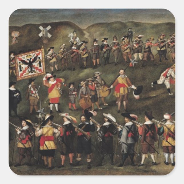 Mitglieder der Bruderschaft von St. Barbara Quadratischer Aufkleber (Vorderseite)