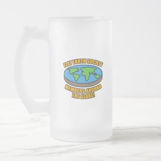 Mitglieder der Flat Earth Society Mattglas Bierglas (Links)