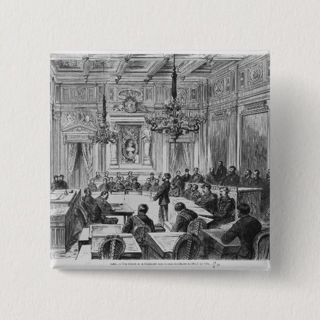 Mitglieder der Kommune in der Sitzung Button (Vorderseite)