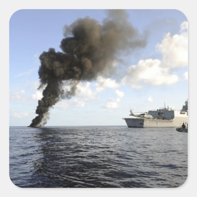 Mitglieder der US-Küstenwache Quadratischer Aufkleber (Vorderseite)