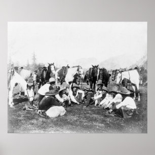 Mitglieder der Wild West Show von Pawnee Bill Poster