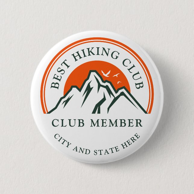 Mitglieder des Hiking Club Logos Geschäftliche Mit Button (Vorderseite)