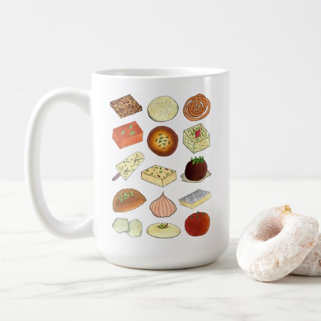 Mithai Indian Süßigkeiten Süßwarengetränke Indien Kaffeetasse (Mit Donut)