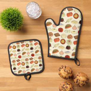 MITHAI Klassische indische Bengalische pakistanisc Ofenhandschuh & Topflappen-Set