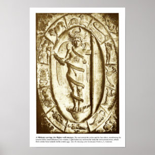 Mithraic Schnitzen des höheren Selbst Poster