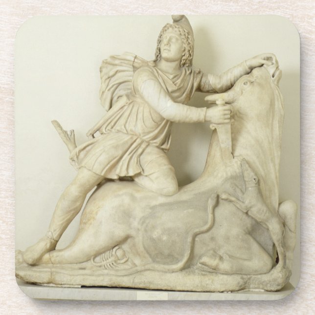 Mithras, das den Stier, Marmorentlastung, römisch Untersetzer (Vorderseite)