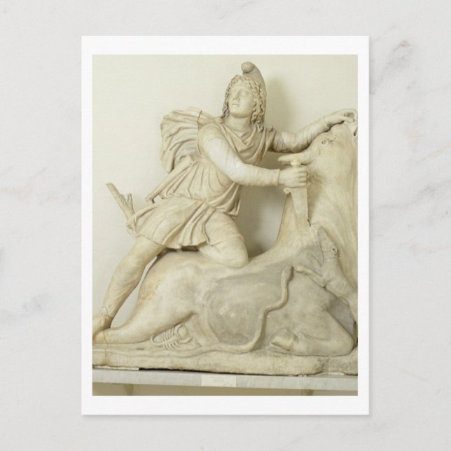 Mithras Opferficing the Bull, Marble Relief, Roman Postkarte (Vorderseite)