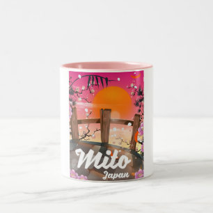 Mito Japan Blütenposter. Zweifarbige Tasse