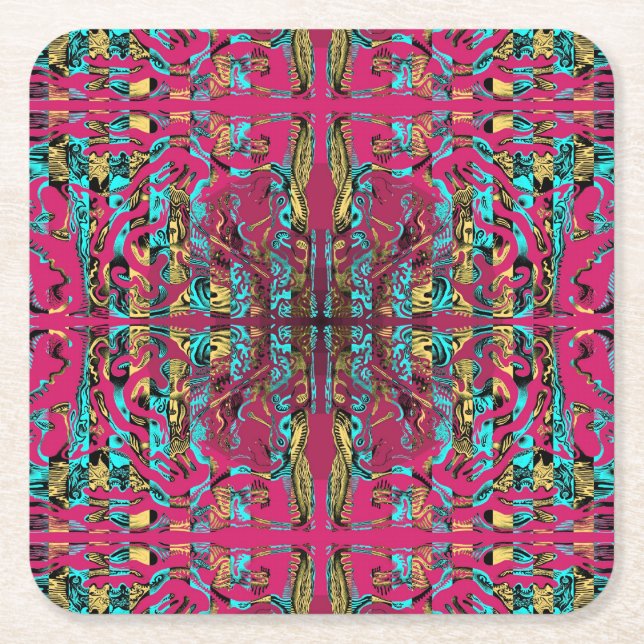 Mitochondri-Pop Rechteckiger Pappuntersetzer (Vorderseite)