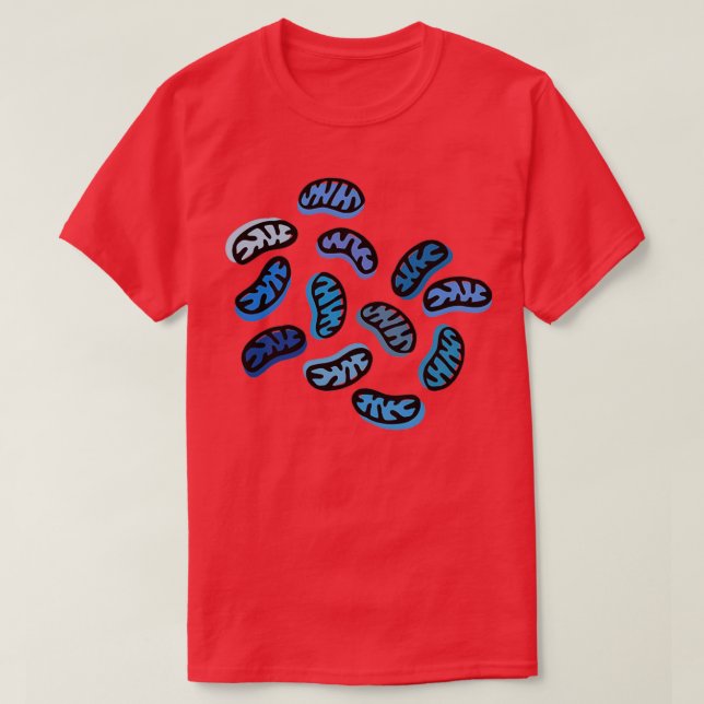 Mitochondrien in Blau T-Shirt (Design vorne)