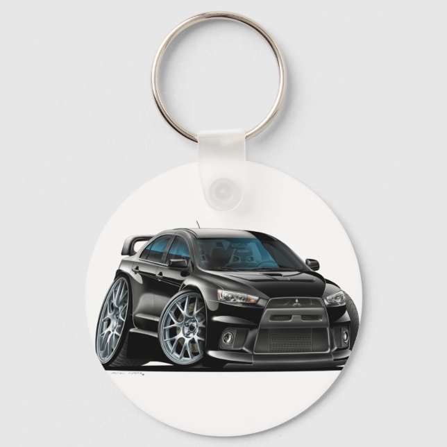 Mitsubishi Evo Black Car Schlüsselanhänger (Vorderseite)