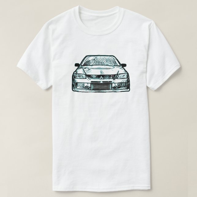 Mitsubishi-Evolution Evo acht AWD Turbo Kundgebung T-Shirt (Design vorne)