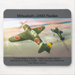 Mitsubishi J2M3 Raiden Flugzeug-Mauspad Mousepad