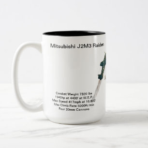 Mitsubishi J2M3 Raiden Flugzeug-Tasse Zweifarbige Tasse