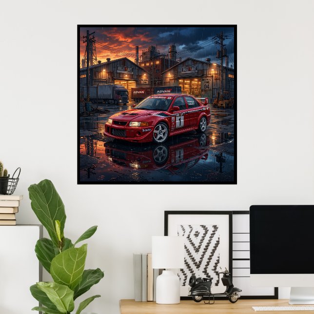 Mitsubishi Lancer Evolution VI Poster (Heimbüro)