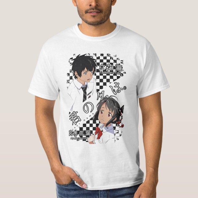 Mitsuha Miyamizu Gesichtsanime T-Shirt (Vorderseite)