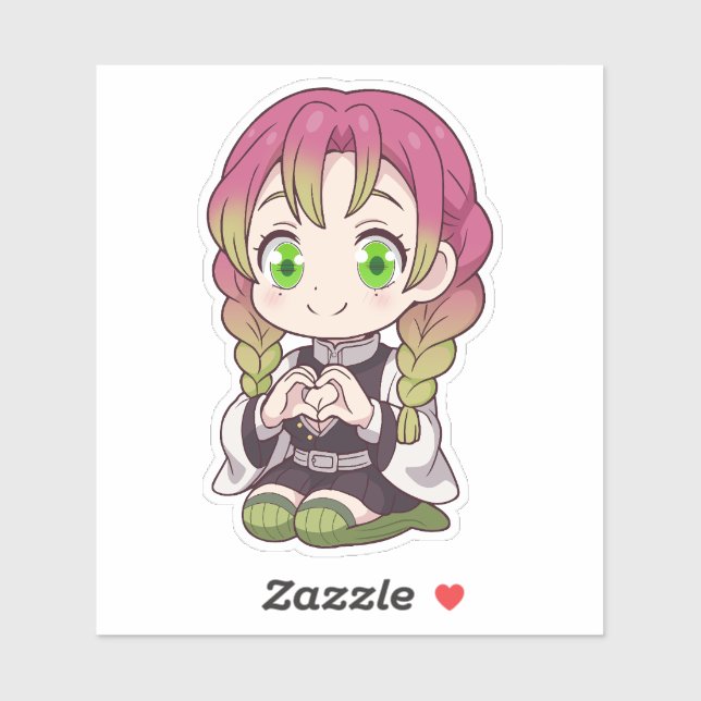 Mitsuri Kanroji Chibi Love Aufkleber (Blatt)