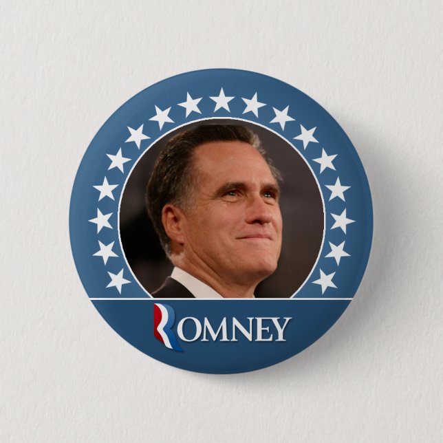 Mitt Romney 2012 - Foto-Flickr mit Sternen Button (Vorderseite)