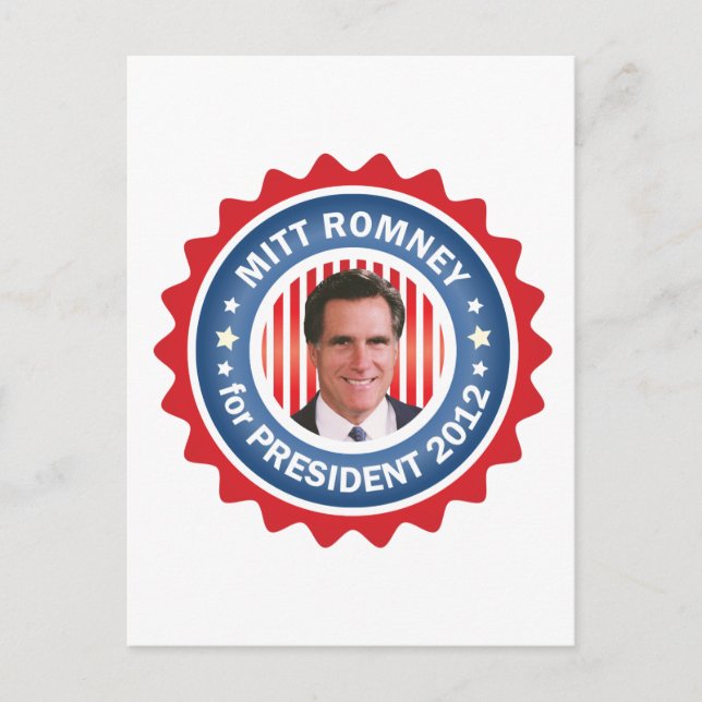 Mitt Romney 2012 für US-Präsident Postkarte (Vorderseite)