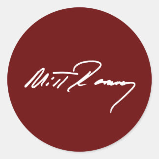 MITT ROMNEY AUTOGRAPH WHITE.png Runder Aufkleber