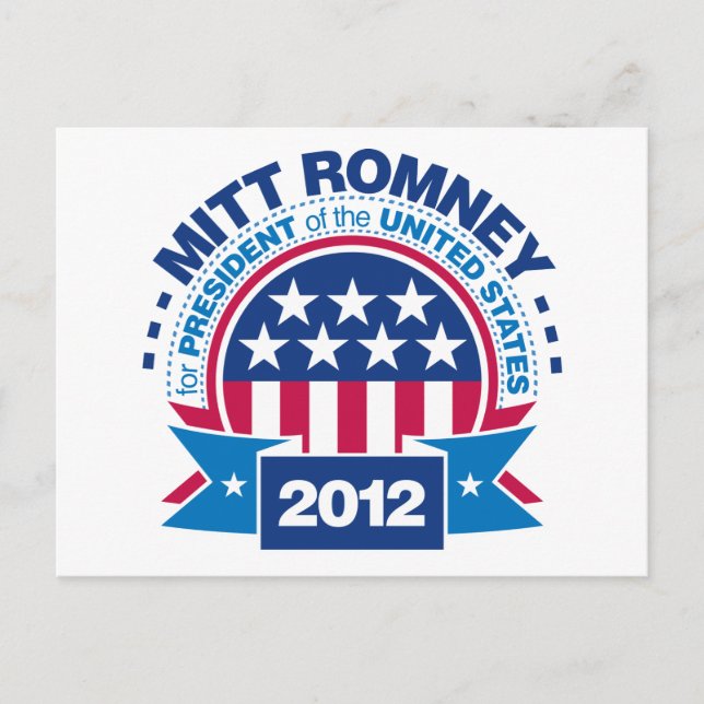 Mitt Romney für Präsident 2012 Postkarte (Vorderseite)