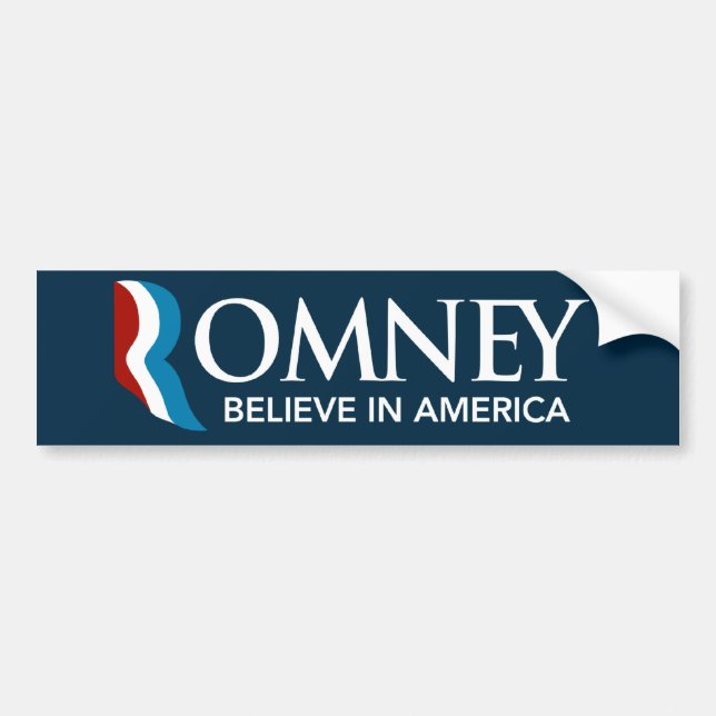 Mitt Romney glauben an Amerika-Autoaufkleber-Blau Autoaufkleber (Vorne)