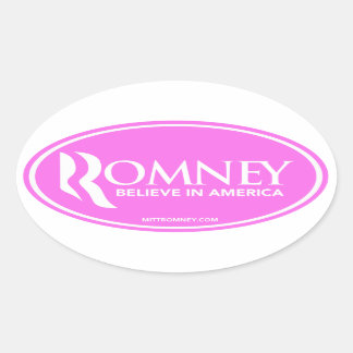 Mitt Romney glaubt an Amerika (rosa Oval Sticker) Ovaler Aufkleber