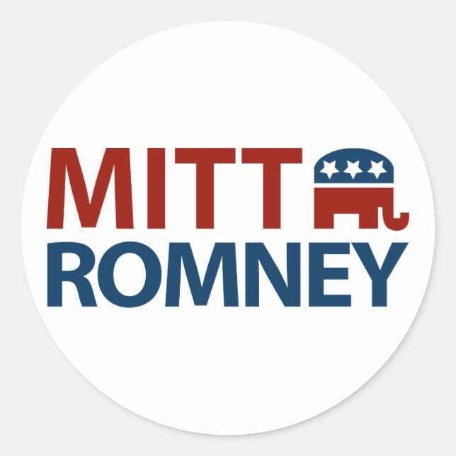 Mitt Romney GOP Runder Aufkleber (Vorderseite)