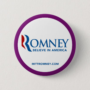 Mitt Romney Logo glauben an lila Grenze Amerikas Button