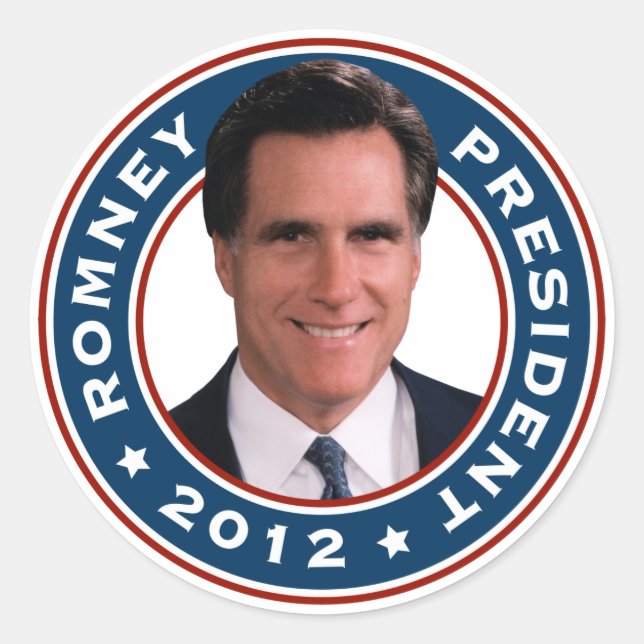 Mitt Romney Präsident 2012 Runder Aufkleber (Vorderseite)