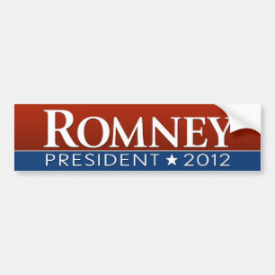 Mitt Romney - Rot-Blau-Design Autoaufkleber