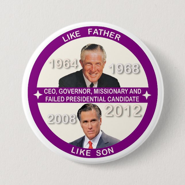 Mitt Romney u. George Romney Button (Vorderseite)