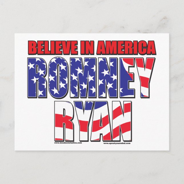 Mitt Romney und Paul Ryan Postkarte (Vorderseite)