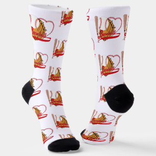 Mitt und Bat Baseball Liebe Socken