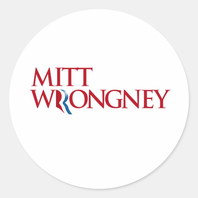 Mitt Wrongney Runder Aufkleber (Vorderseite)