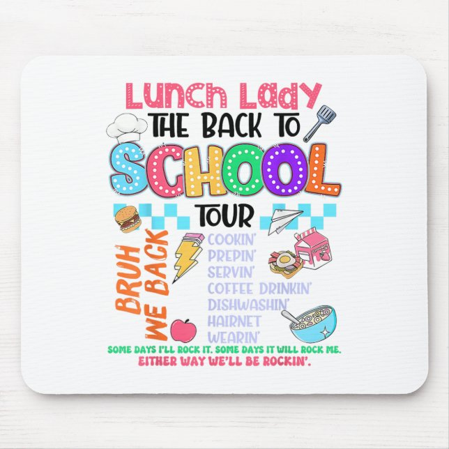 Mittag-Dame Zurück in die Schule Crew Mousepad (Vorne)