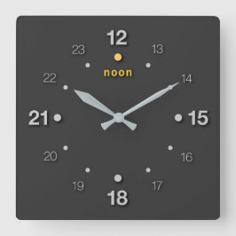 Mittag Quadratische Wanduhr